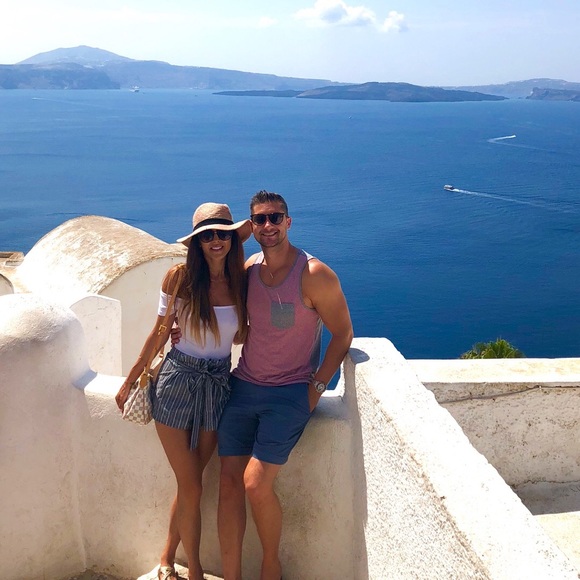 Grey and white striped paper bag tie shorts - Picture 4 of 6